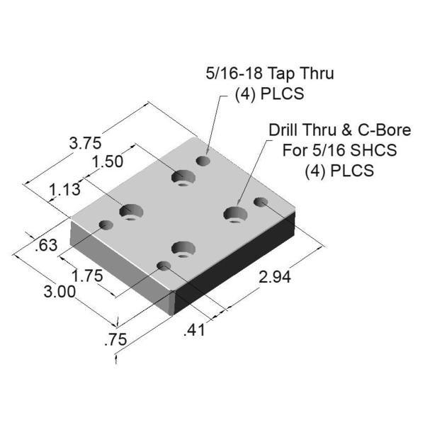 Flange Mount Caster Base Plate | 15 Series T-Slot - Forces Inc
