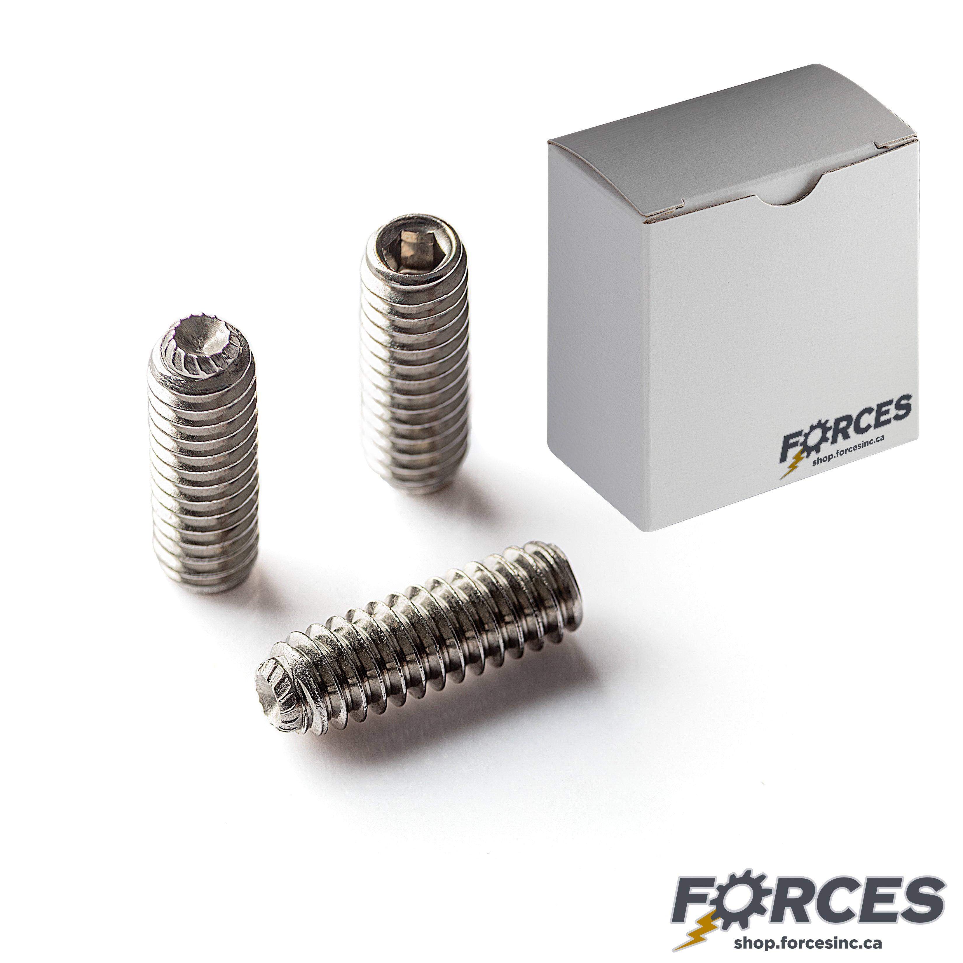 Knurled Cup Set Screw 10-24 X 3/16" Stainless Steel 18-8 [25/Box] - Forces Inc