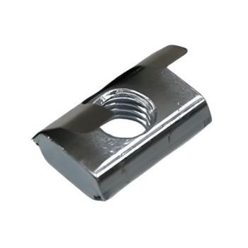 M8 Drop-In T-Nut w/ Leaf Spring | 45 Series Aluminum T-Slot - Forces Inc