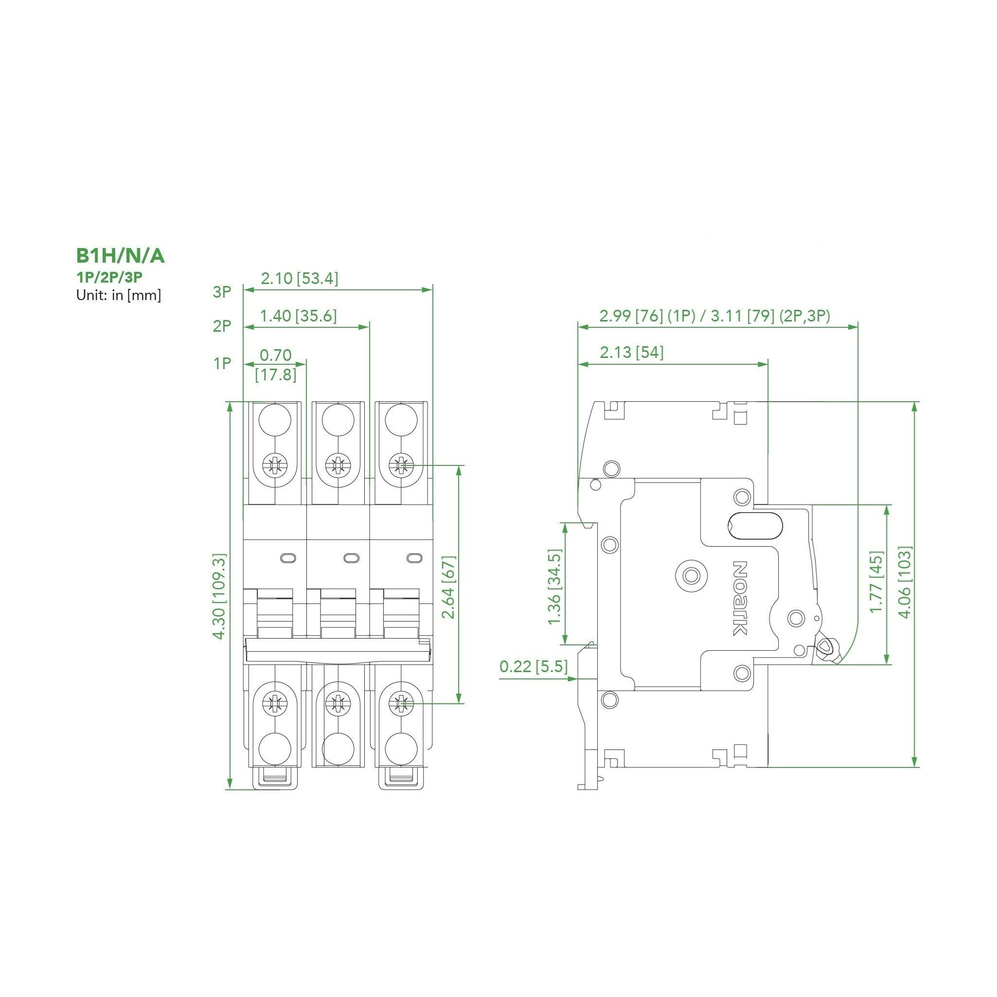 Miniature Circuit Breaker 3A, D Curve 277Vac 1P | B1H1D3 - Forces Inc