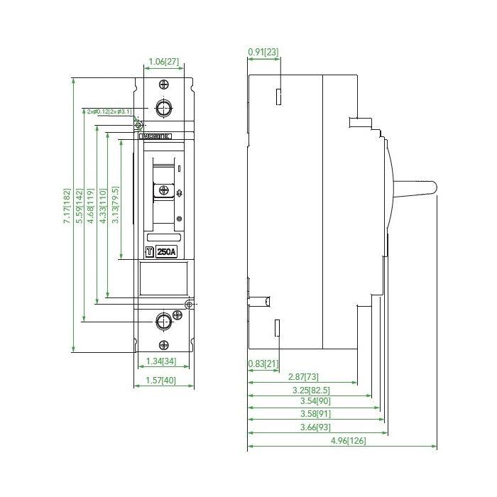 NOARK® Molded Case Circuit Breaker 200A, 1P IC Class N | M2N200T1L - Forces Inc