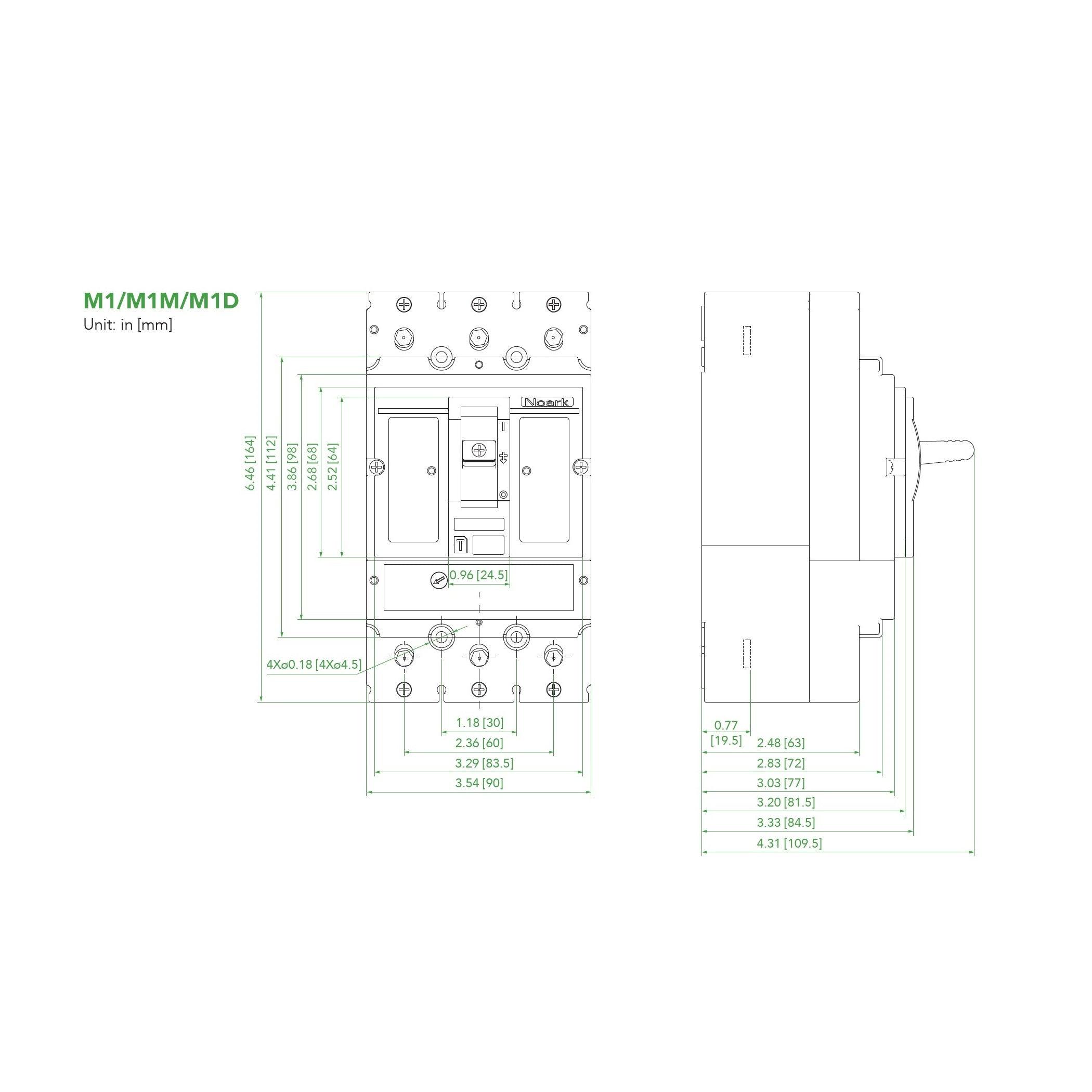 NOARK® Molded Case Circuit Breaker 70A, 3P IC Class S | M1S70T3L - Forces Inc