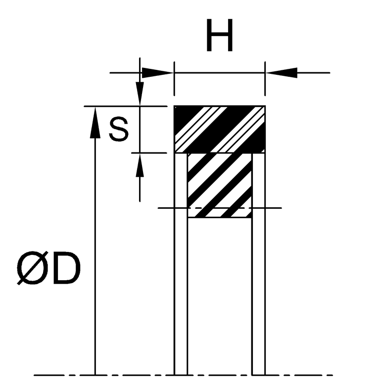 Piston Seal (169B) 5.000" x 4.437" x 0.274" - Bronze Filled Teflon/Nitrile - Forces Inc
