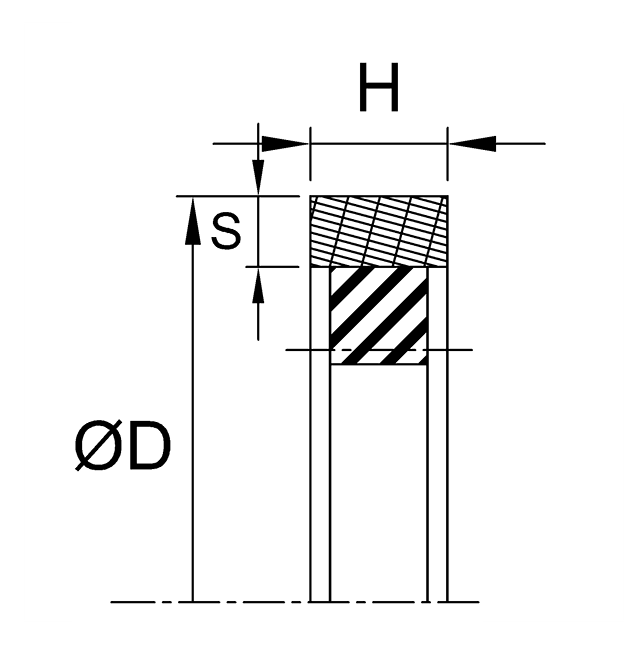 Piston Seal (169G) 5.000" x 4.437" x 0.274" - Glass Filled Teflon/Nitrile - Forces Inc