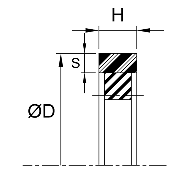 Piston Seal (169U) 3.000" x 2.462" x 0.274" - Polyurethane/Nitrile - Forces Inc