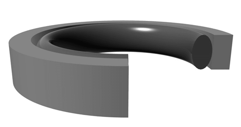 Piston Seal (C914) 3.500" x 2.942" x 0.281" - Nylon/Nitrile - Forces Inc