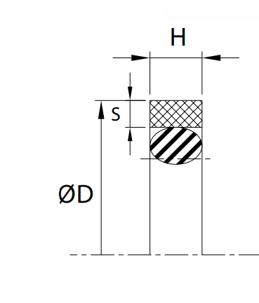 Piston Seal (C914) 5.000" x 4.240" x 0.375" - Nylon/Nitrile - Forces Inc