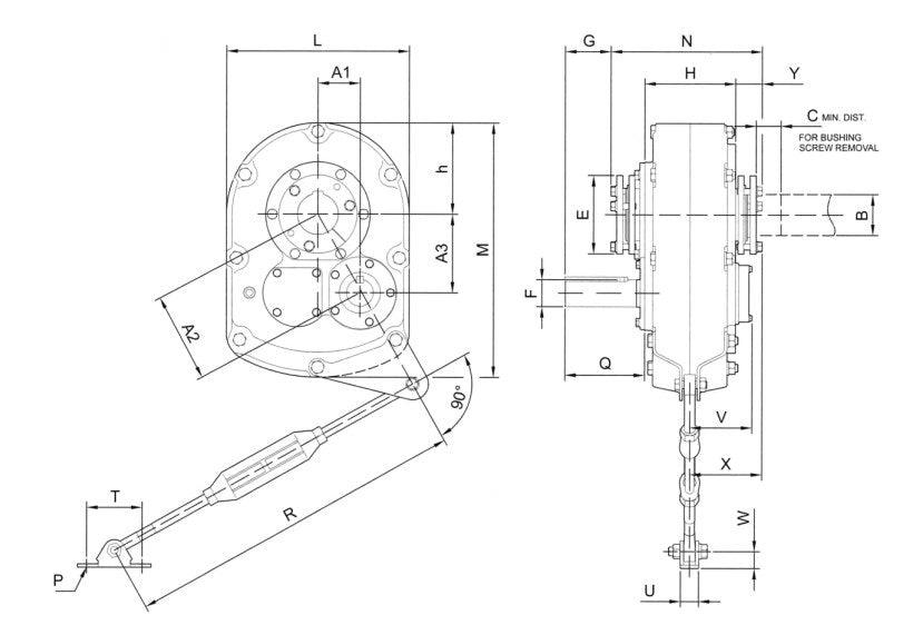 Shaft Mount Gear Speed Reducer 25:1 Size 4 | SMR425 - Forces Inc