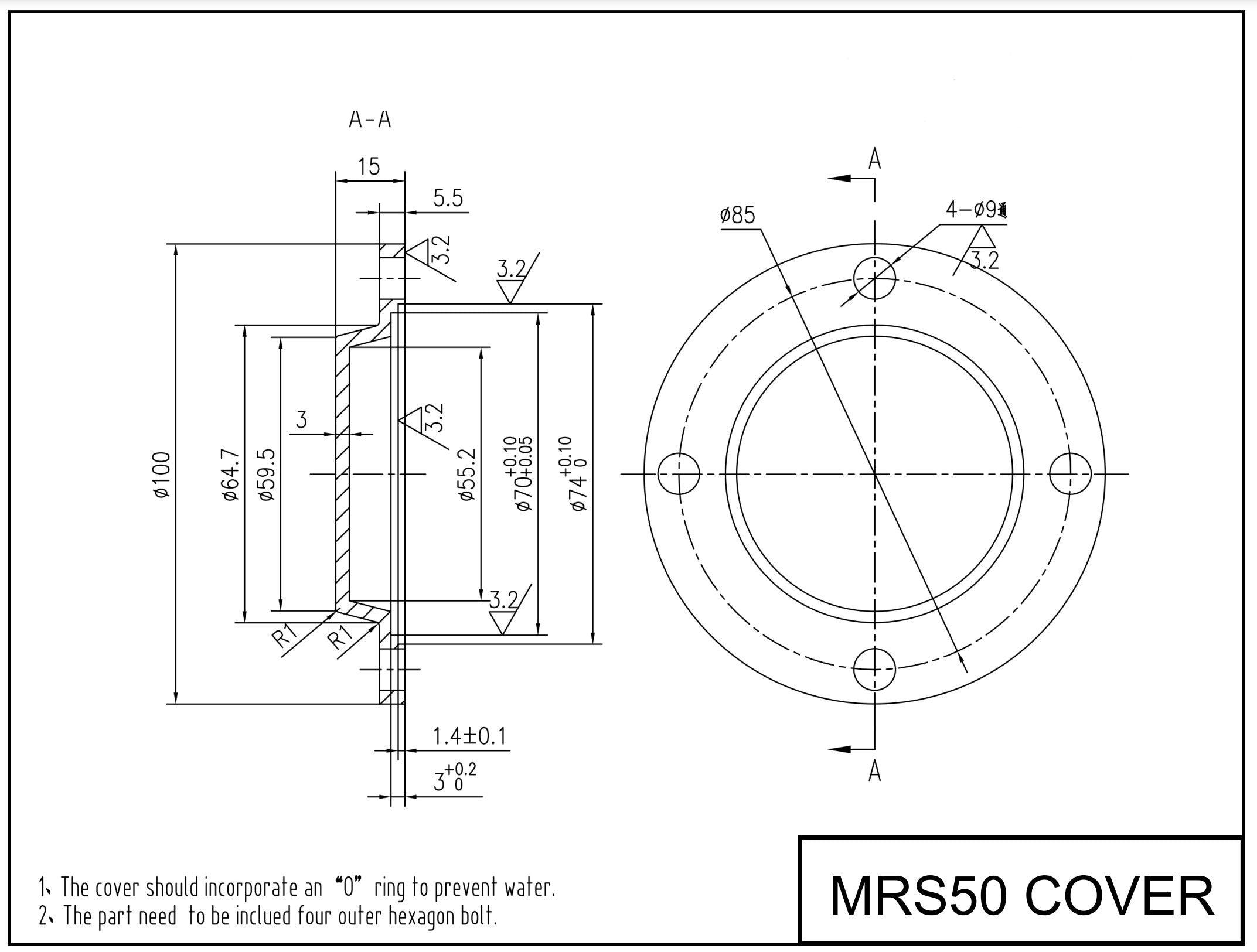 Size 50 304SS Safety Cover W/ Stainless Hardware - Forces Inc