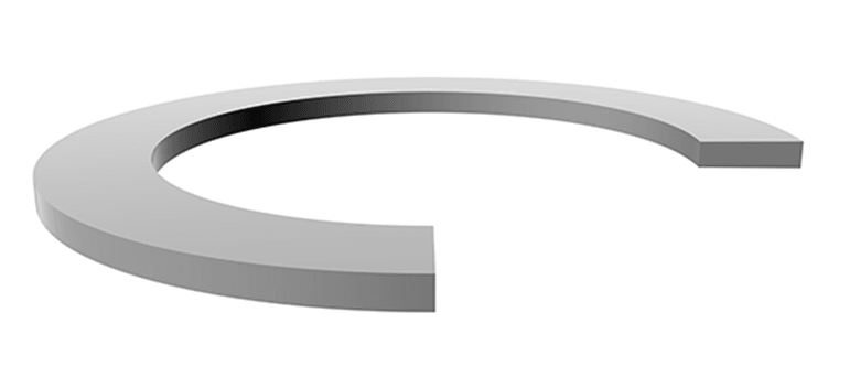 Solid Backup Ring 110mm x 120mm x 1.9mm - Teflon - Forces Inc