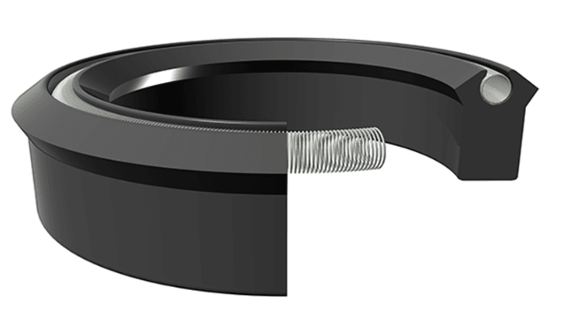 Spring Loaded Type B Polypak® Rod/Piston U-Seal 1.875" x 2.500" x 0.500" - AU/SS - Forces Inc