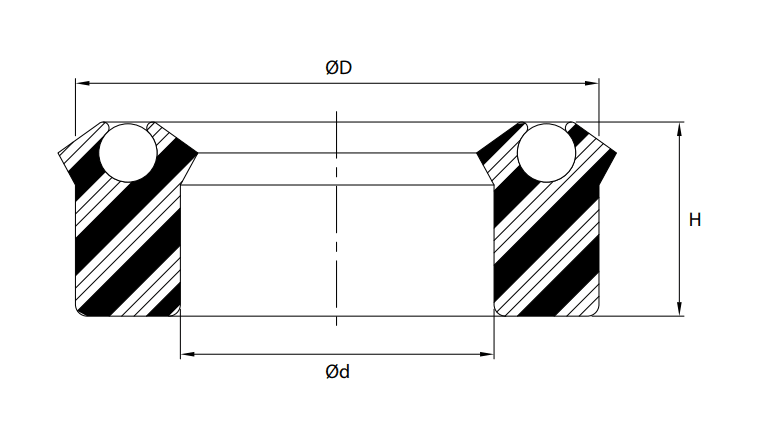 Type B Polypak® Rod/Piston U-Seal 3.750" x 4.500" x 0.625" - AU/NBR - Forces Inc
