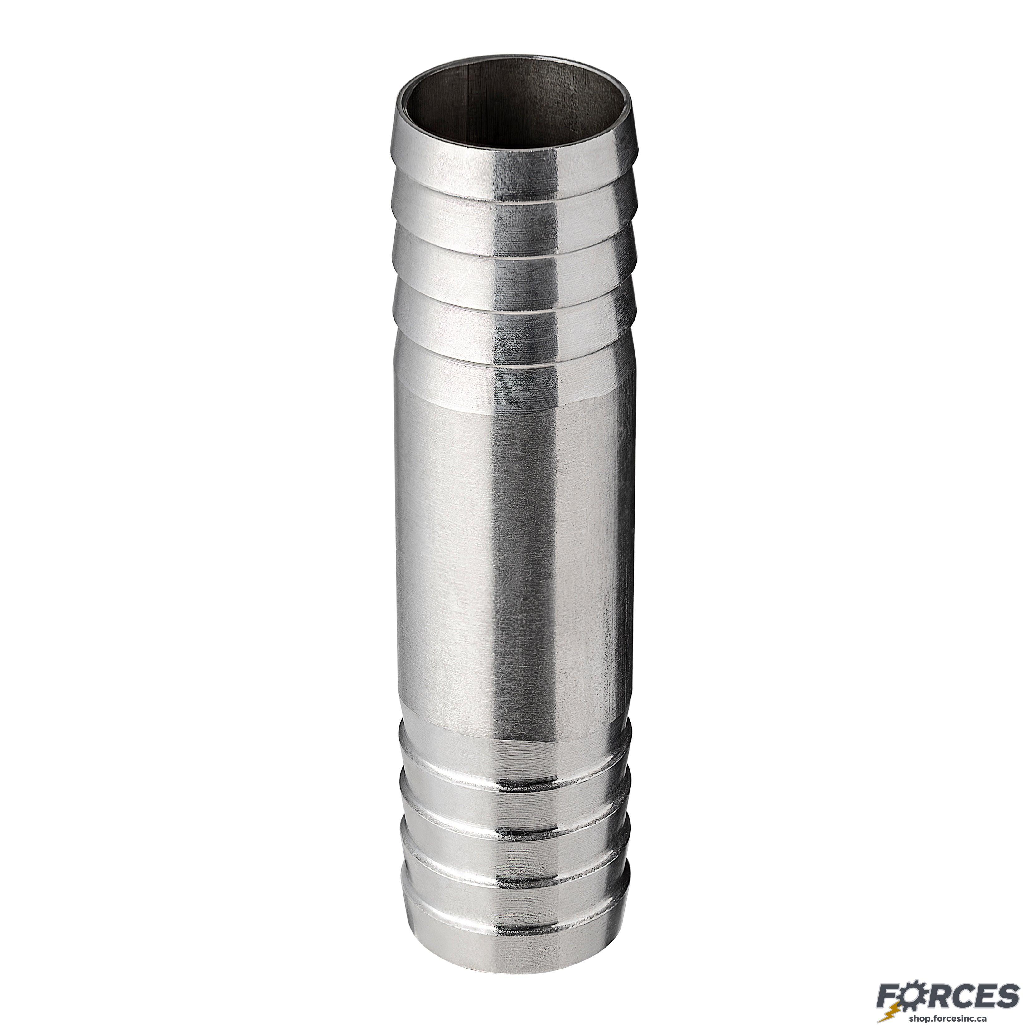 Union Hose Coupling 1-1/4" x 1-1/4" Hose Barb - Stainless Steel 304 - Forces Inc