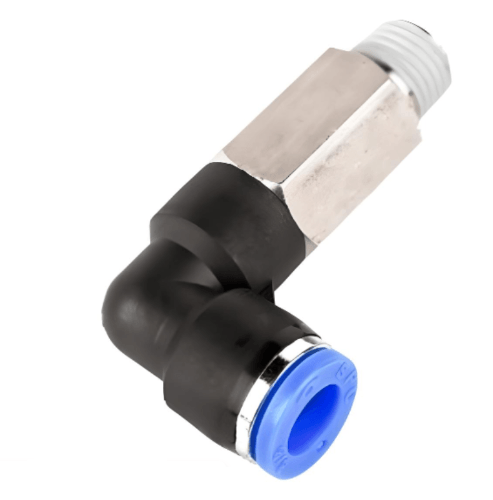 Union Long Elbow Fitting 8mm Tube x 1/4" BSPT (R) Male - Forces Inc