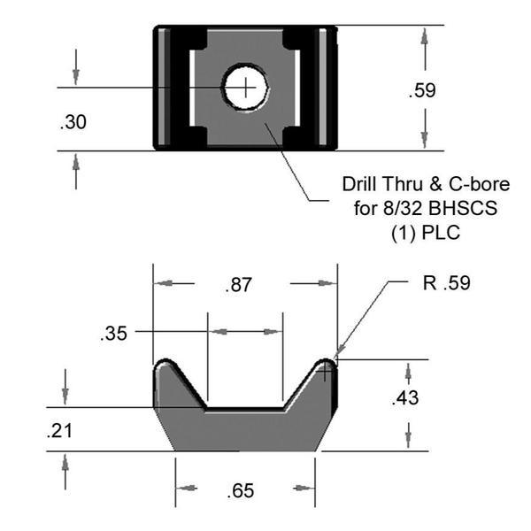 Universal Cable Tie Block for 10 & 15 Series Aluminum T-Slot - Forces Inc