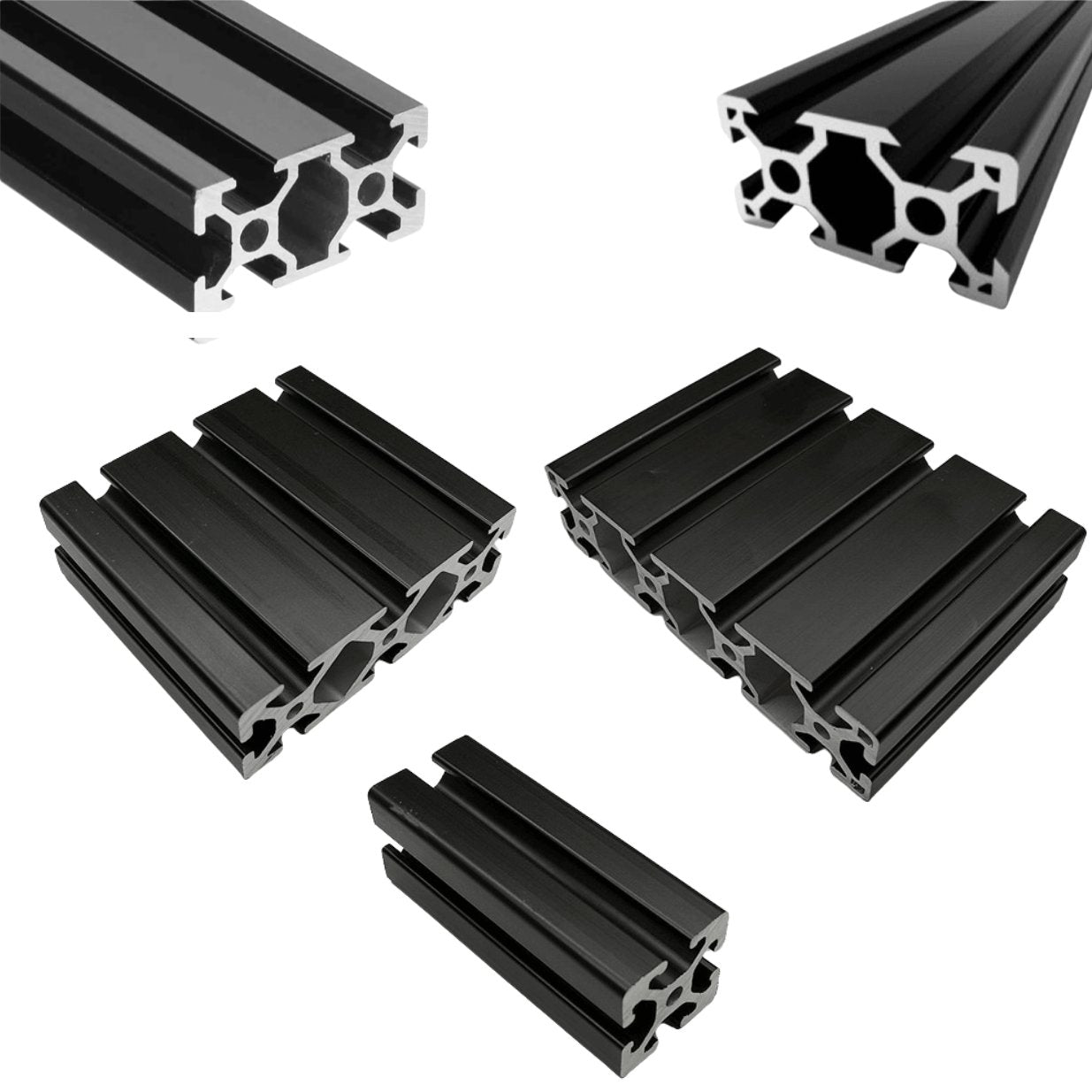 15 Series Black T-Slotted Profile - Forces Inc