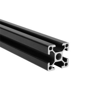 1.5" X 1.5" Black Smooth Light T-Slotted - 15 Series