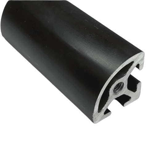 1" X 1" Black Quarter-Round Smooth T-Slotted - 10 Series