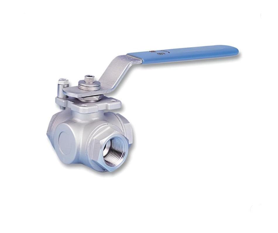 Stainless Steel 3 Way T Port Ball Valves 1000 WOG - Forces Inc