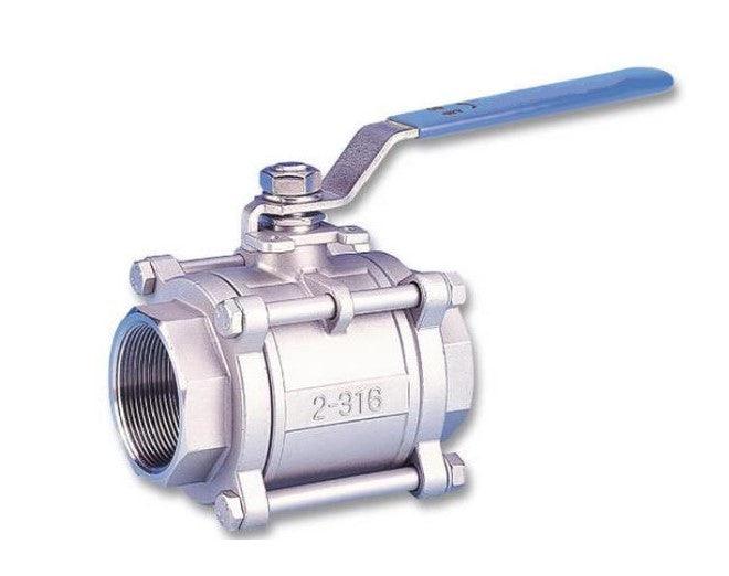 Threaded 3 PC Ball Valves 1000 WOG SS316 - Forces Inc