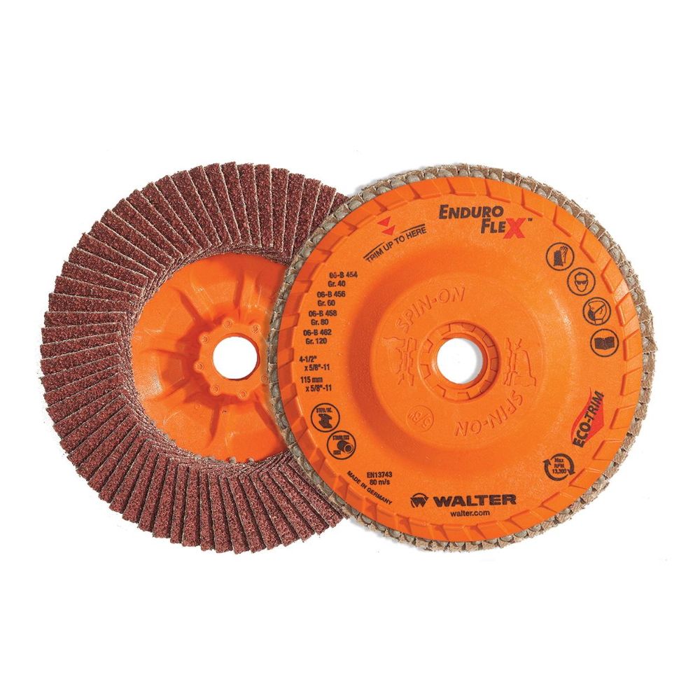 06B456 | ENDURO-FLEX™ Flap Disc 4-1/2", 5/8"-11 Arbor, 60 Grit, Type 27S