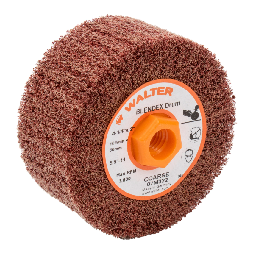 07M322 | BLENDEX™ Surface Conditioning Drum 4-1/4" x 2", 5/8"-11 Arbor, Coarse, Non-Woven
