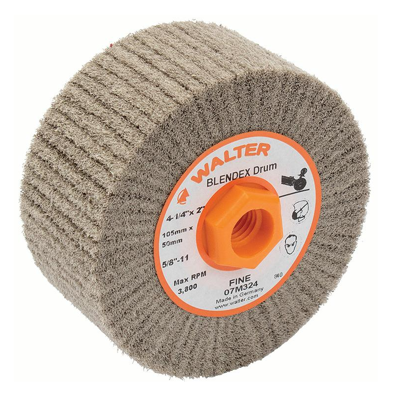 07M324 | BLENDEX™ Surface Conditioning Drum 4-1/4" x 2", 5/8"-11 Arbor, Fine, Non-Woven