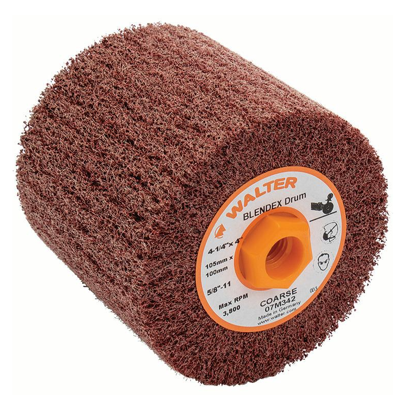 07M342 | BLENDEX™ Surface Conditioning Drum 4-1/4" x 4", 5/8"-11 Arbor, Coarse, Non-Woven