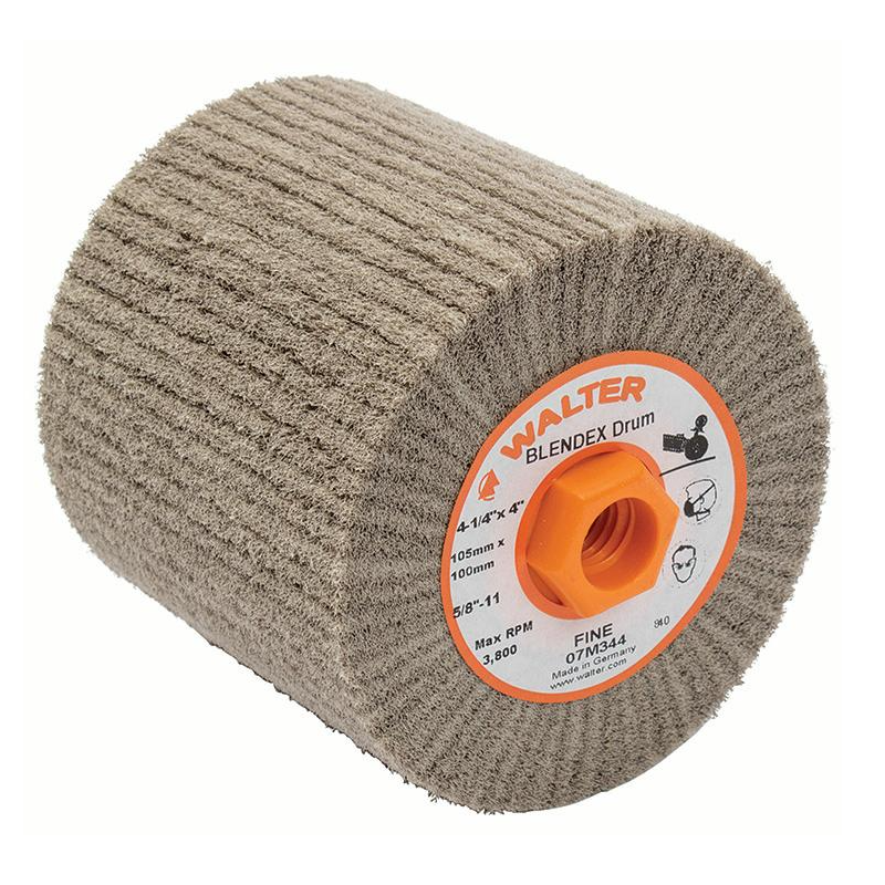 07M344 | BLENDEX™ Surface Conditioning Drum 4-1/4" x 4", 5/8"-11 Arbor, Fine, Non-Woven