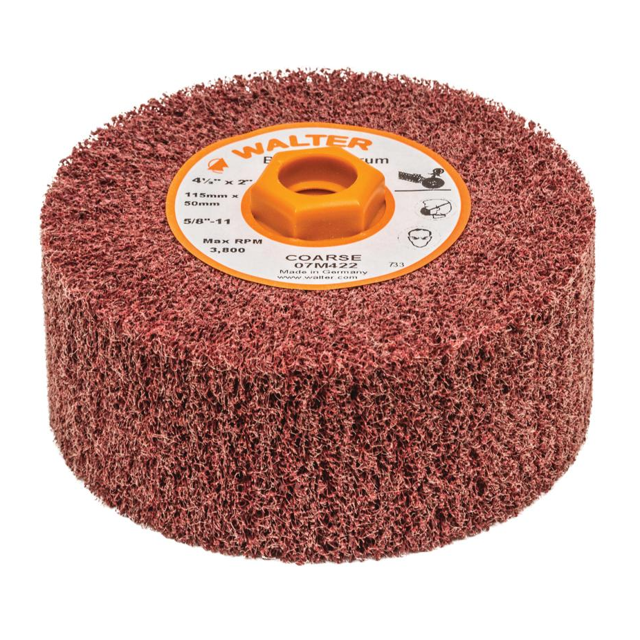 07M422 | BLENDEX™ Surface Conditioning Drum 4-1/2" x 2", 5/8"-11 Arbor, Coarse, Non-Woven