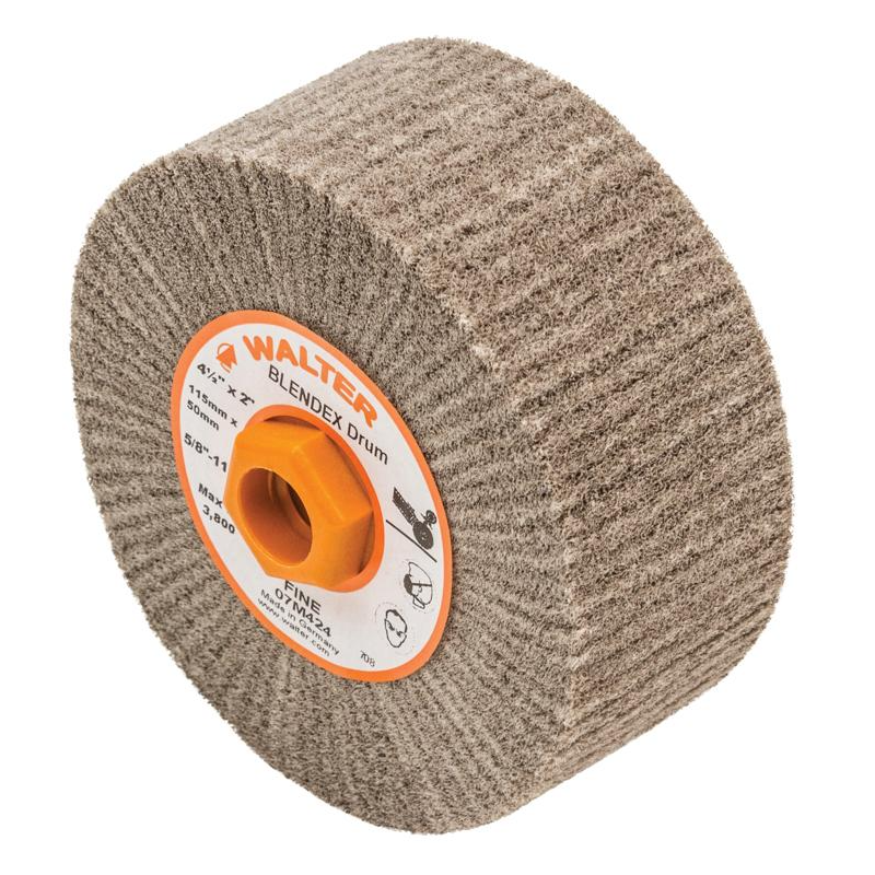 07M424 | BLENDEX™ Surface Conditioning Drum 4-1/2" x 2", 5/8"-11 Arbor, Fine, Non-Woven