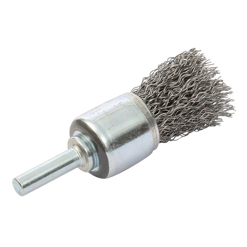 09C008 | All Metal™ Mounted Wire Brush 3/4", 1/4" Arbor, Crimped Wires Steel Wires