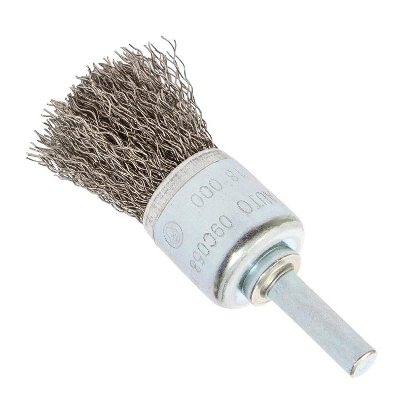 09C058 | All Metal™ Mounted Wire Brush 3/4", 1/4" Arbor, Crimped Wires Stainless Steel Wires