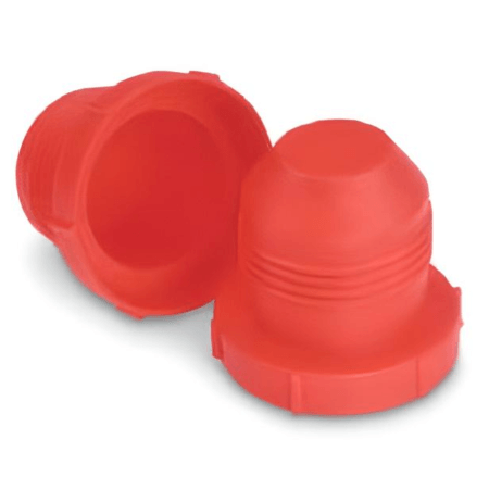 1-1/16"-12 Threaded Plug For JIC Flared Fitting - Polyethylene (Red) - Forces Inc