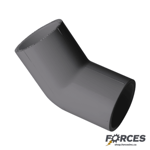1-1/2" 45° Elbow (Socket) Sch 40 - PVC Grey | 417015 - Forces Inc