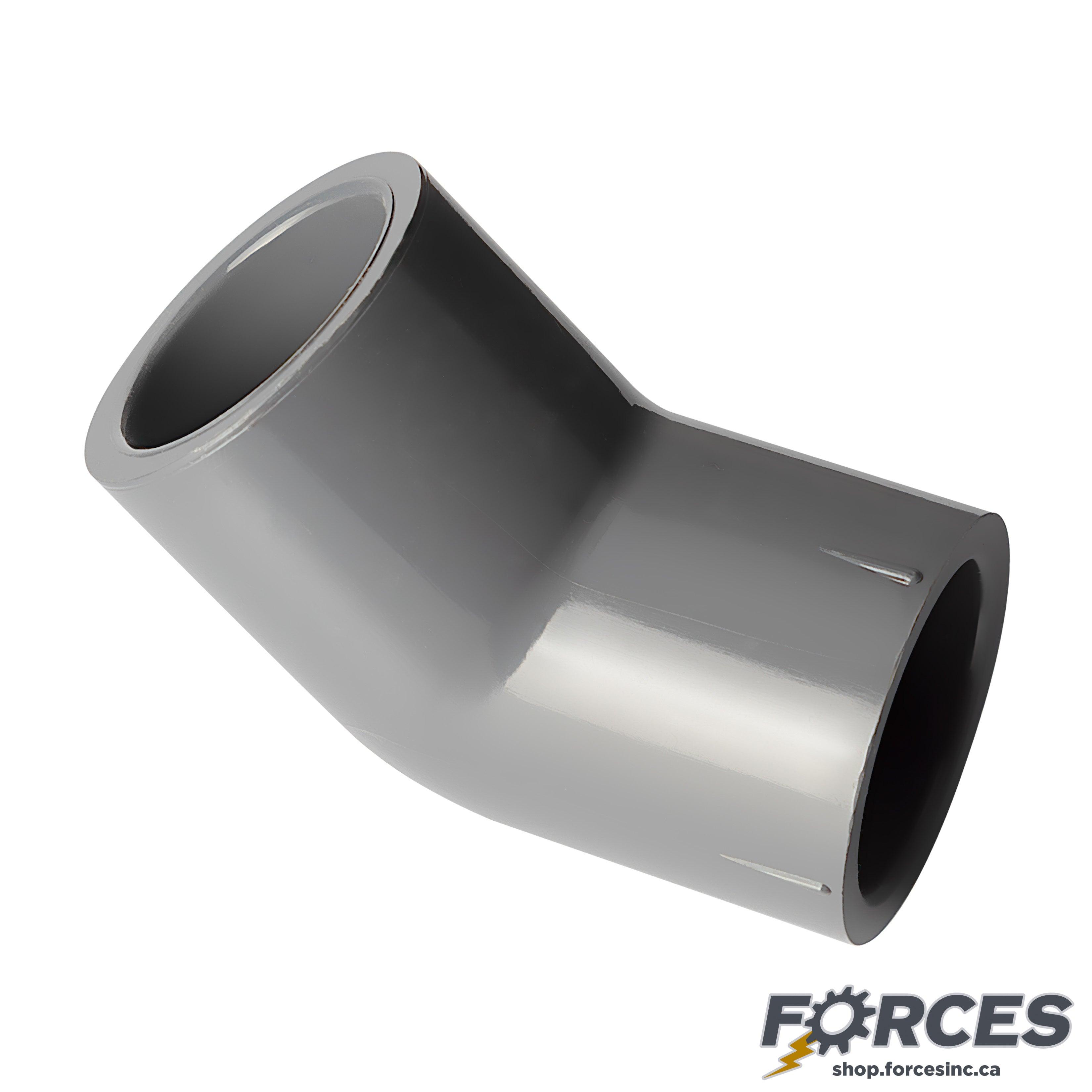 1-1/2" 45° Elbow (Socket) Sch 80 - PVC Grey | 817015 - Forces Inc