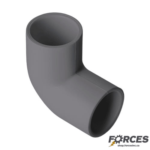 1-1/2" 90° Elbow (Socket) Sch 40 - PVC Grey | 406015 - Forces Inc
