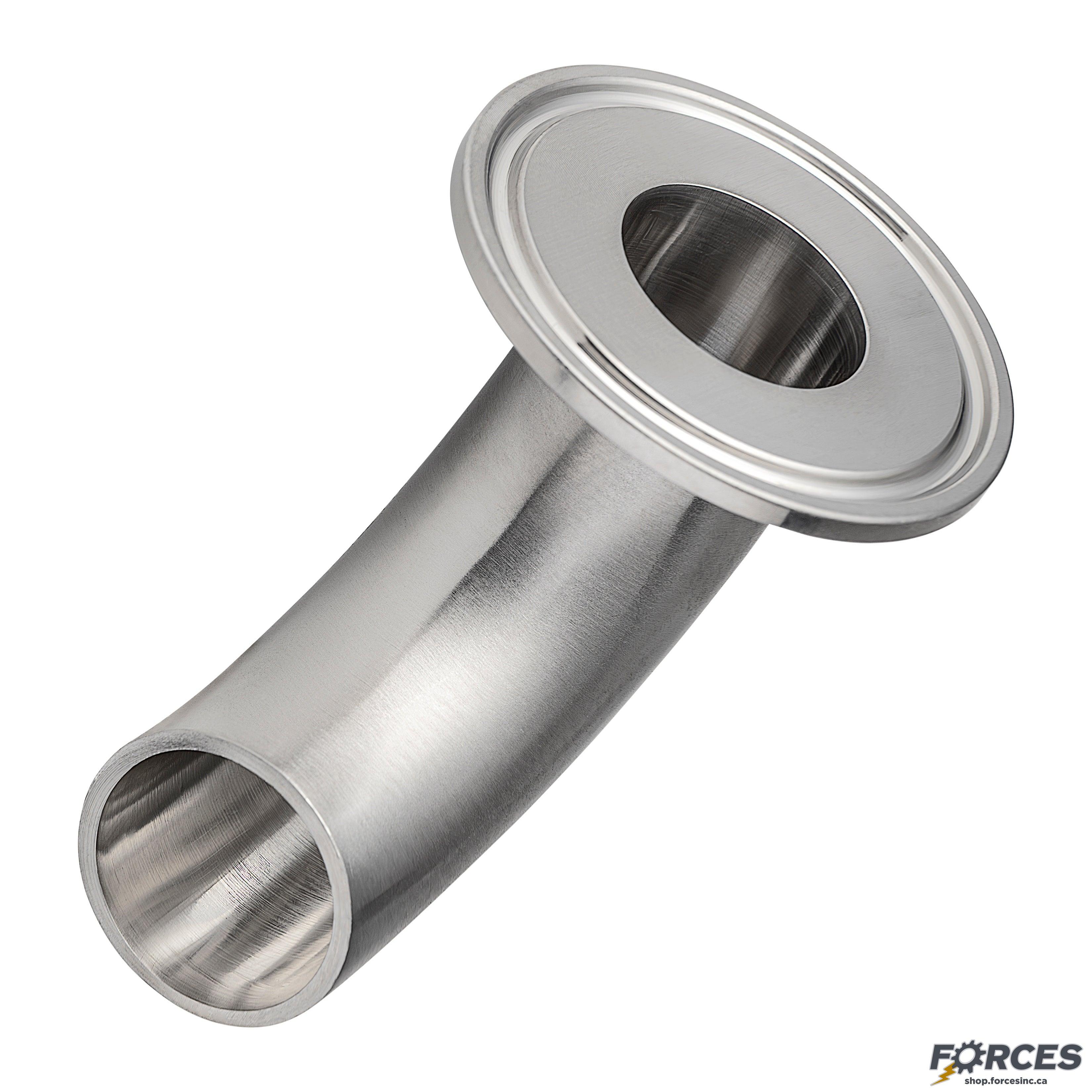 1-1/2" 90° Elbow Tri-Clamp x Buttweld - Stainless Steel 316 - Forces Inc