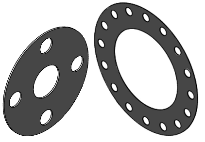 1-1/2" Full Face Flange Gasket 1/16" THK - Alfagomma - FKM Viton Rubber - Class 300 - Forces Inc