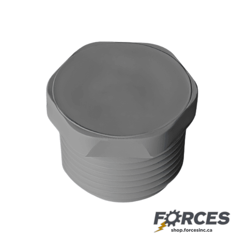 1-1/2" Plugs (Threaded) Sch 80 - PVC Grey | 850015 - Forces Inc