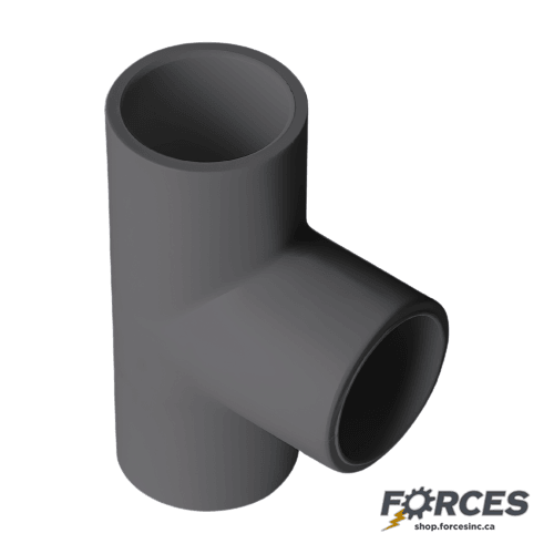 1-1/2" Tee (Socket) Sch 40 - PVC Grey | 401015 - Forces Inc