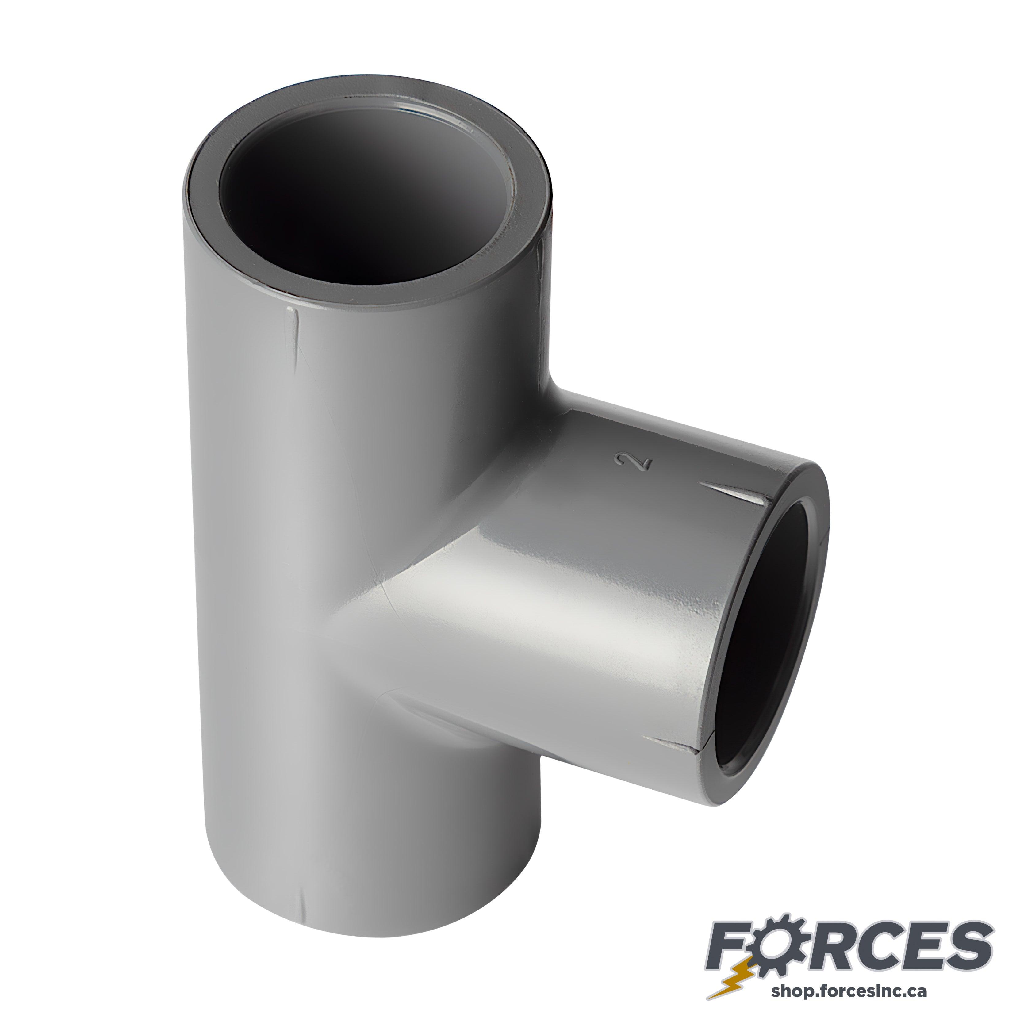 1-1/2" Tee (Socket) Sch 80 - PVC Grey | 801015 - Forces Inc