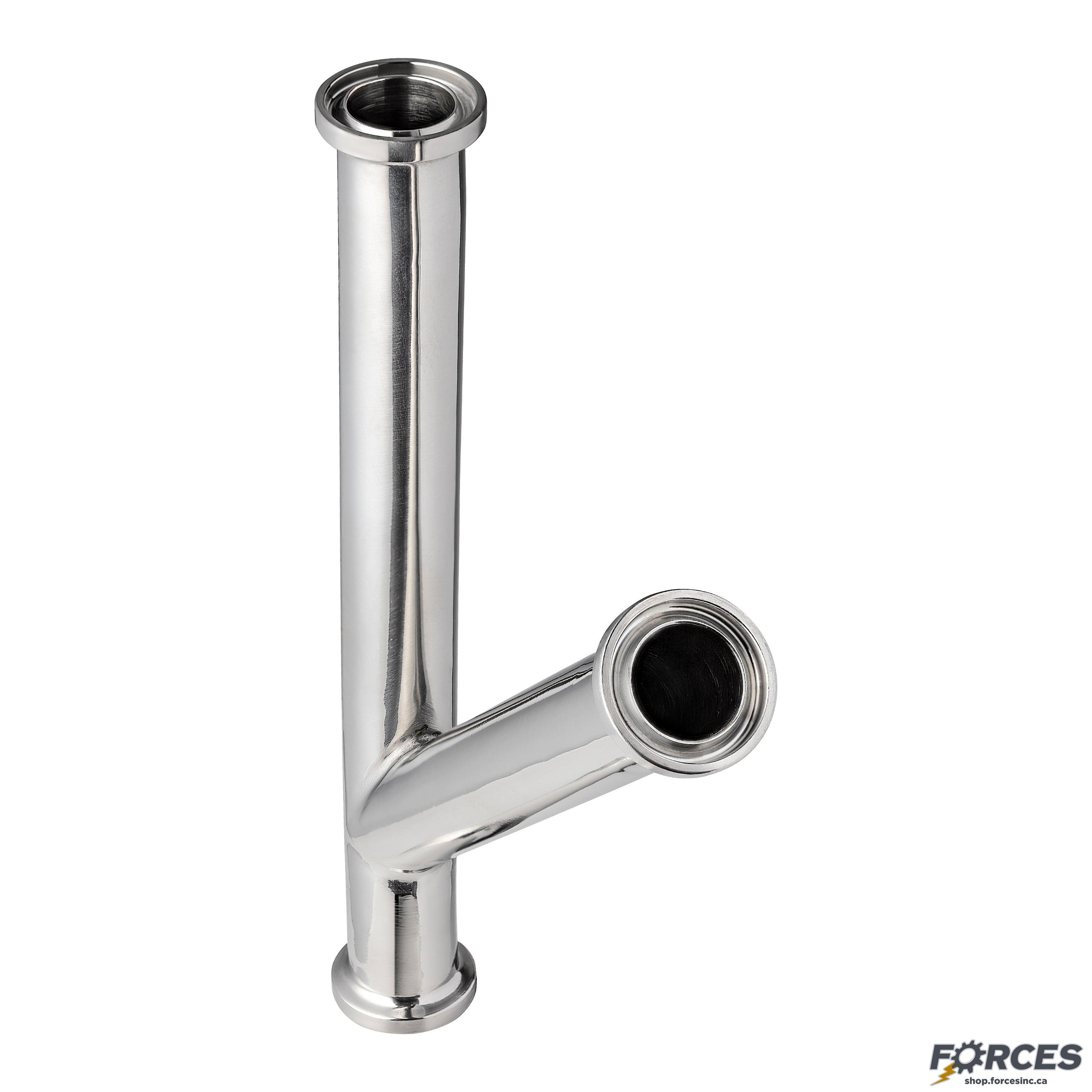 1-1/2" Tri-Clamp 45° Lateral Wye - Stainless Steel 316 - Forces Inc