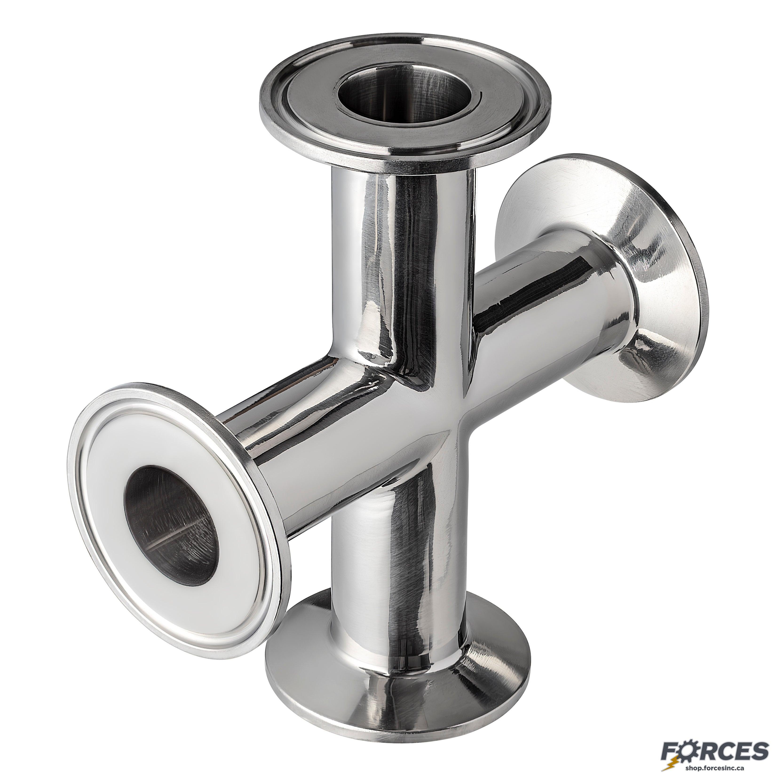 1-1/2" Tri-Clamp Cross - Stainless Steel 316 - Forces Inc