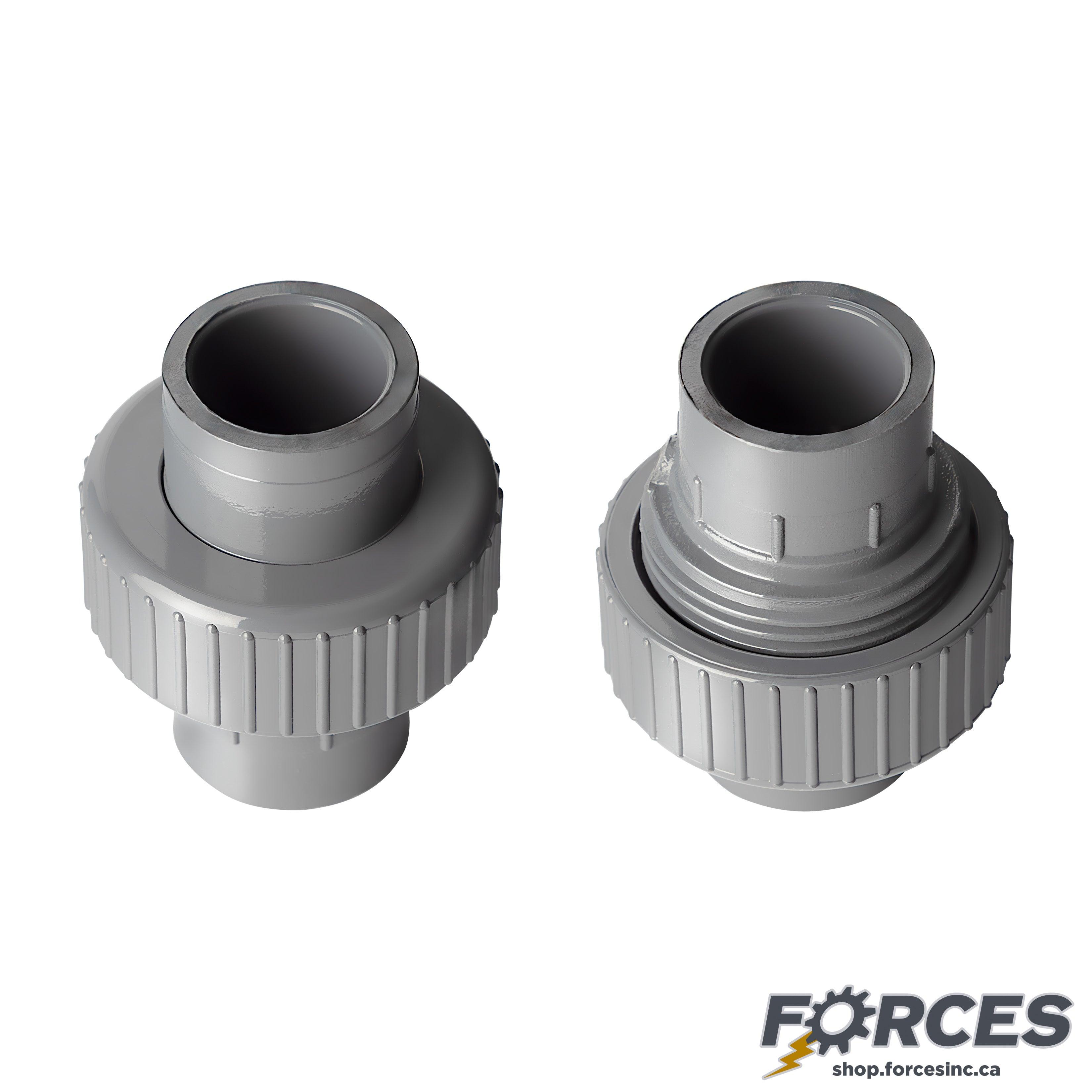 1-1/2" Union (Socket) Sch 80 - PVC Grey | 897015 - Forces Inc