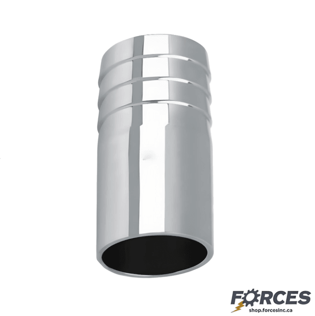 1-1/2" Weld Hose Barb Adapter - Stainless Steel 316 - Forces Inc