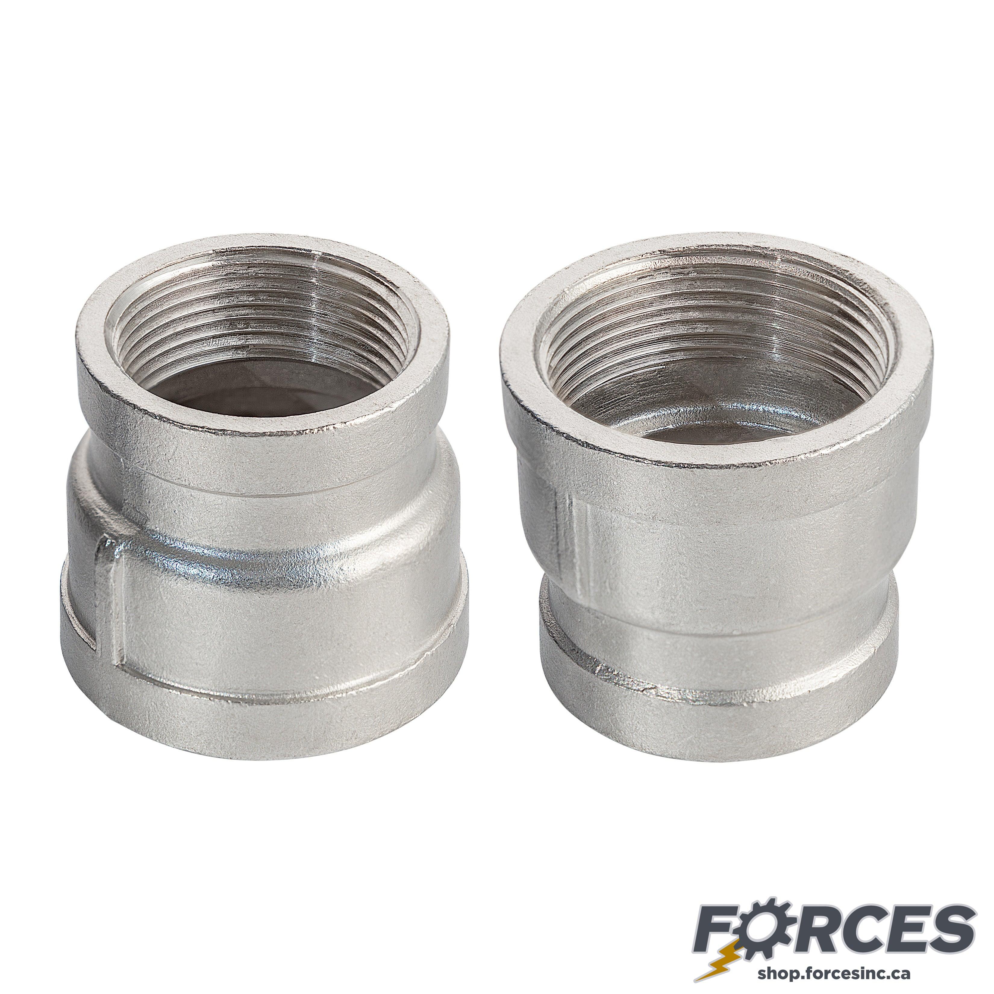 1-1/2" x 1" Coupling Reducer NPT #150 - Stainless Steel 316 - Forces Inc