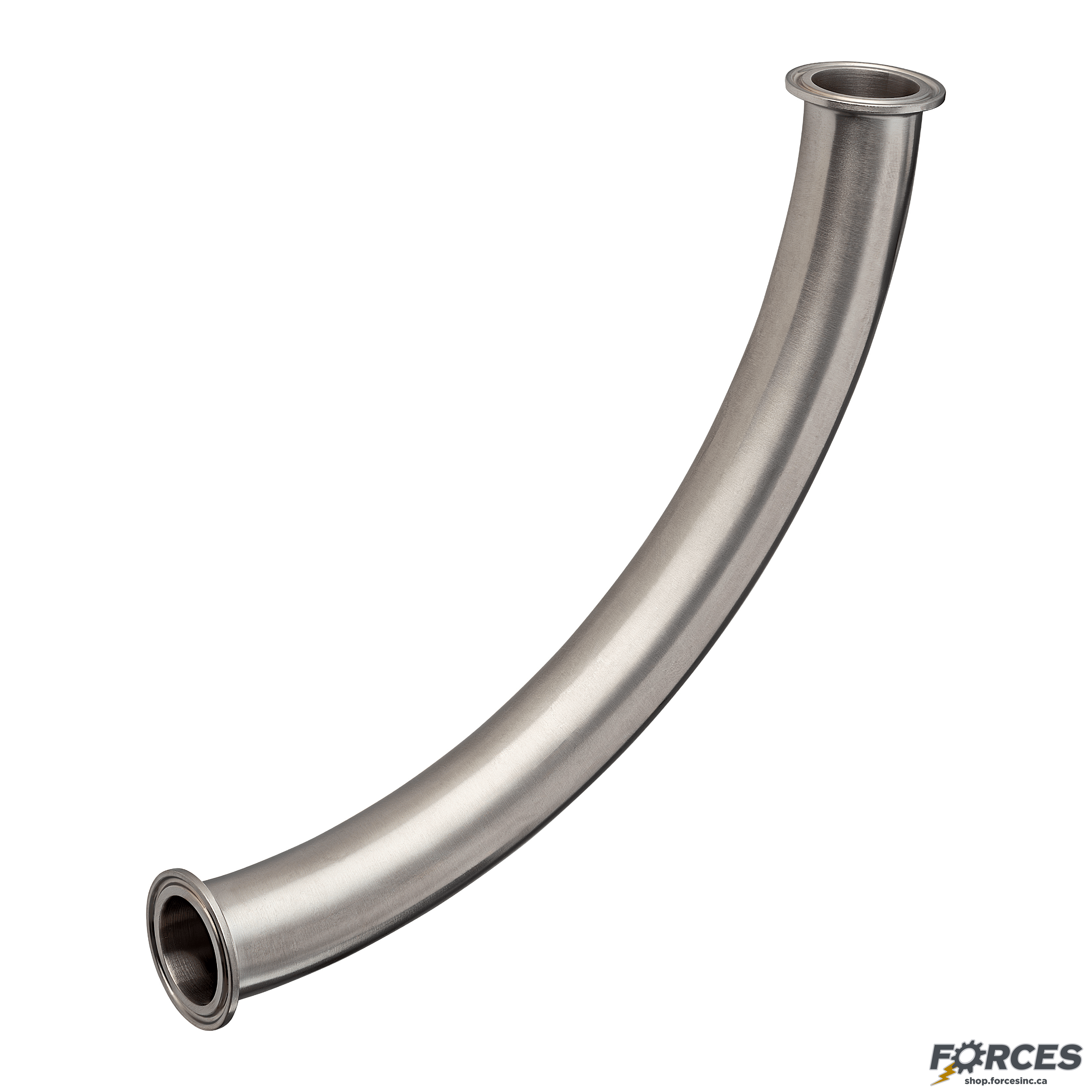 1-1/2" x 12" Tri-Clamp 90° Elbow Long Radius - Stainless Steel 304 - Forces Inc