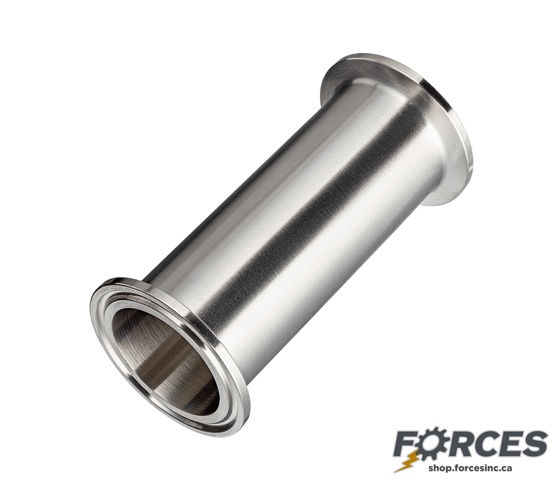 1-1/2" x 8" Tri-Clamp Sanitary Spool Tube - Stainless Steel 316 - Forces Inc