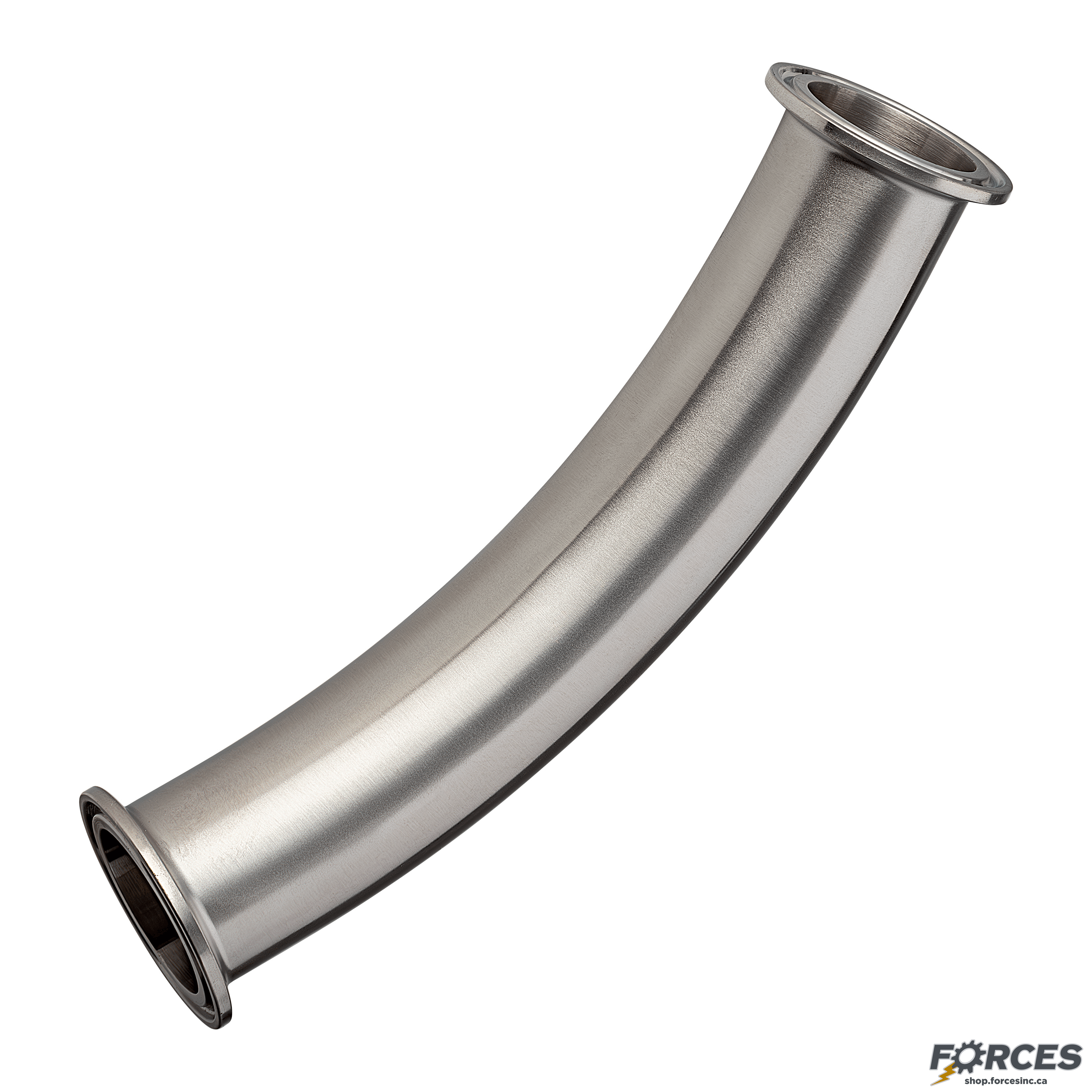 1-1/2" x 9" Tri-Clamp 45° Elbow Long Radius - Stainless Steel 304 - Forces Inc
